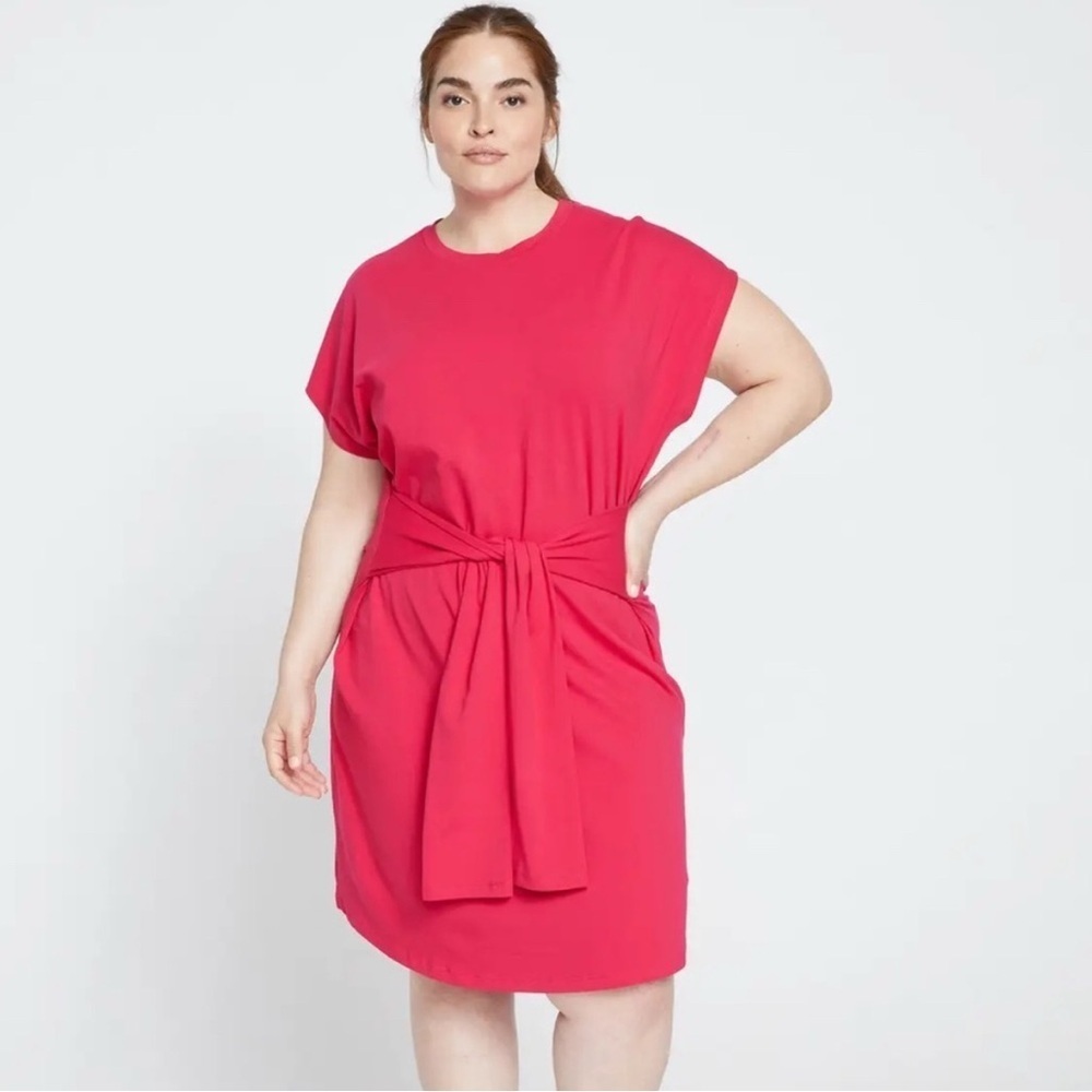 Universal Standard Misa Jersey Dress in Cerise Sz 4XS US XS NWT Hot Pink